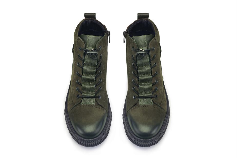 Nubuk Antrasit Bağcıklı Fermuarlı Bot