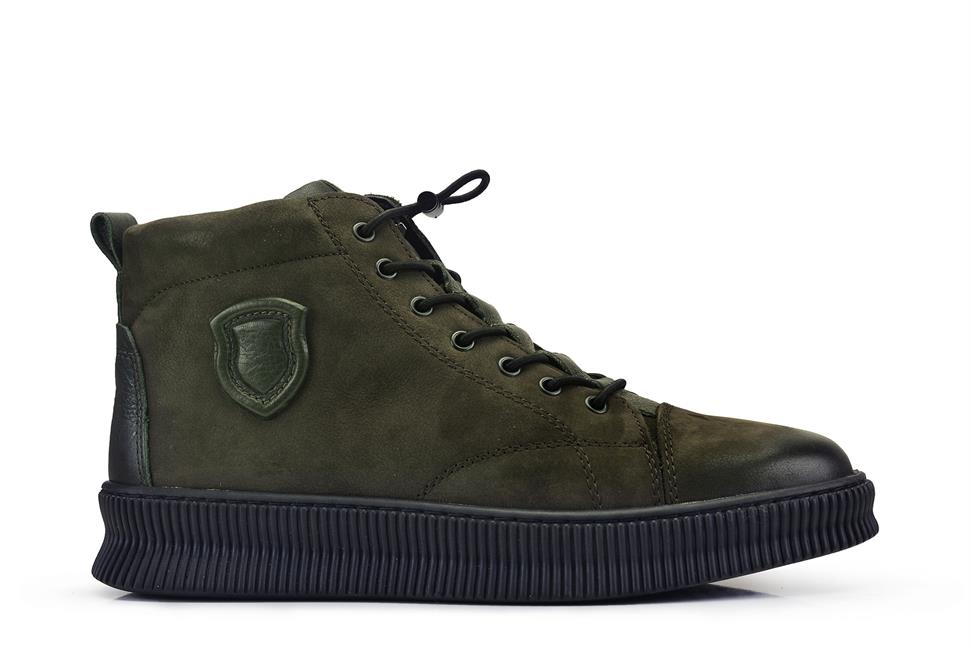 Nubuk Antrasit Bağcıklı Fermuarlı Bot