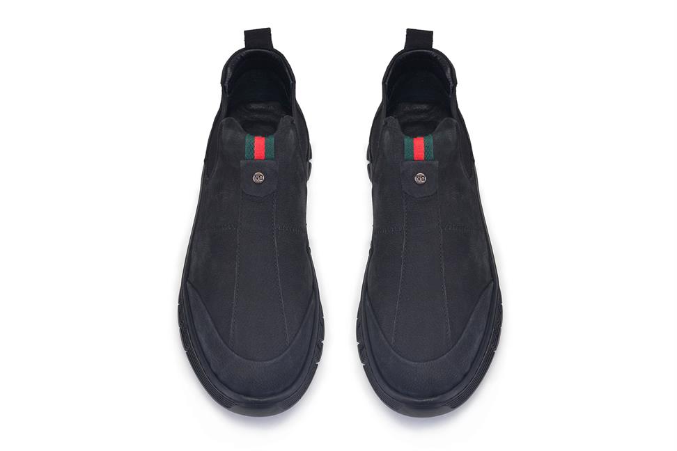 Siyah Nubuk Bağcıksız Yarım Bot