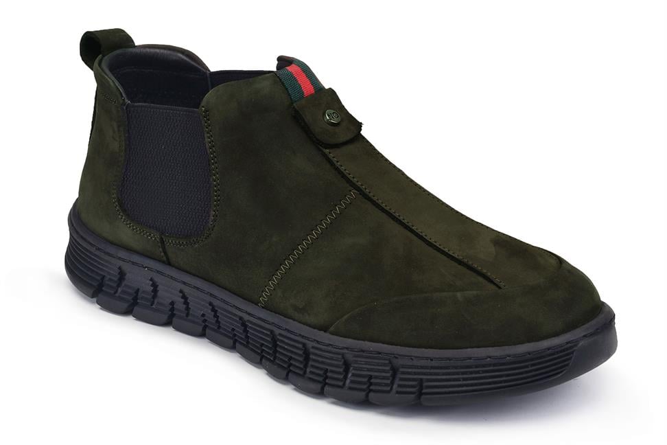 Haki Nubuk Bağcıksız Yarım Bot