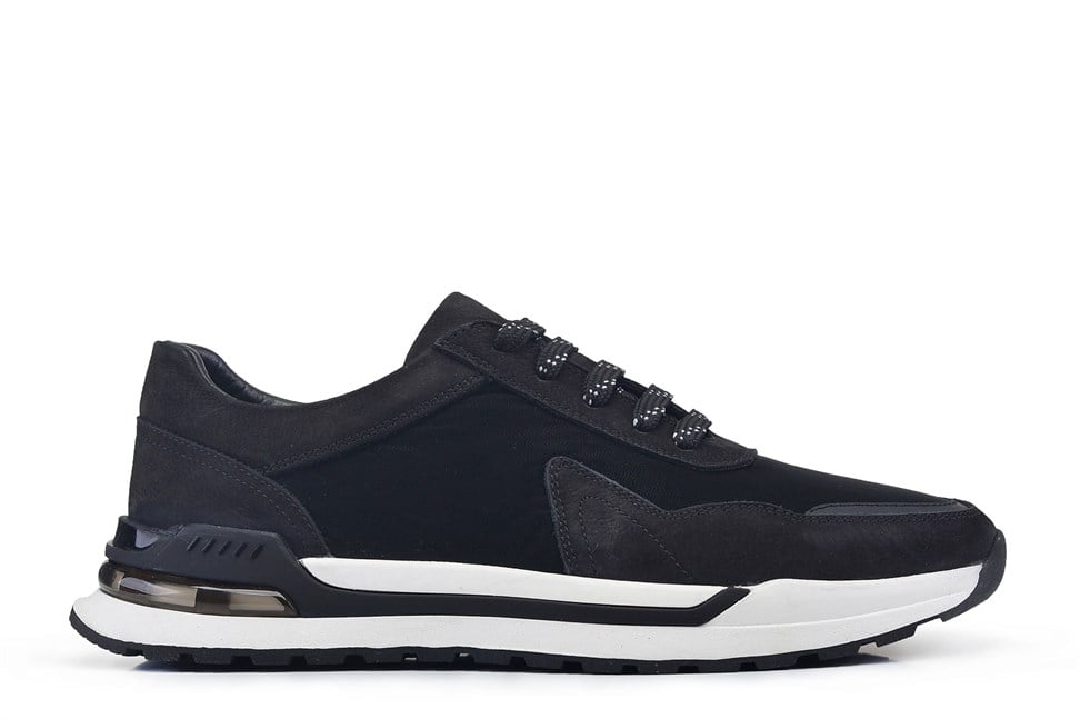 Siyah Bağcıklı Casual Sneaker