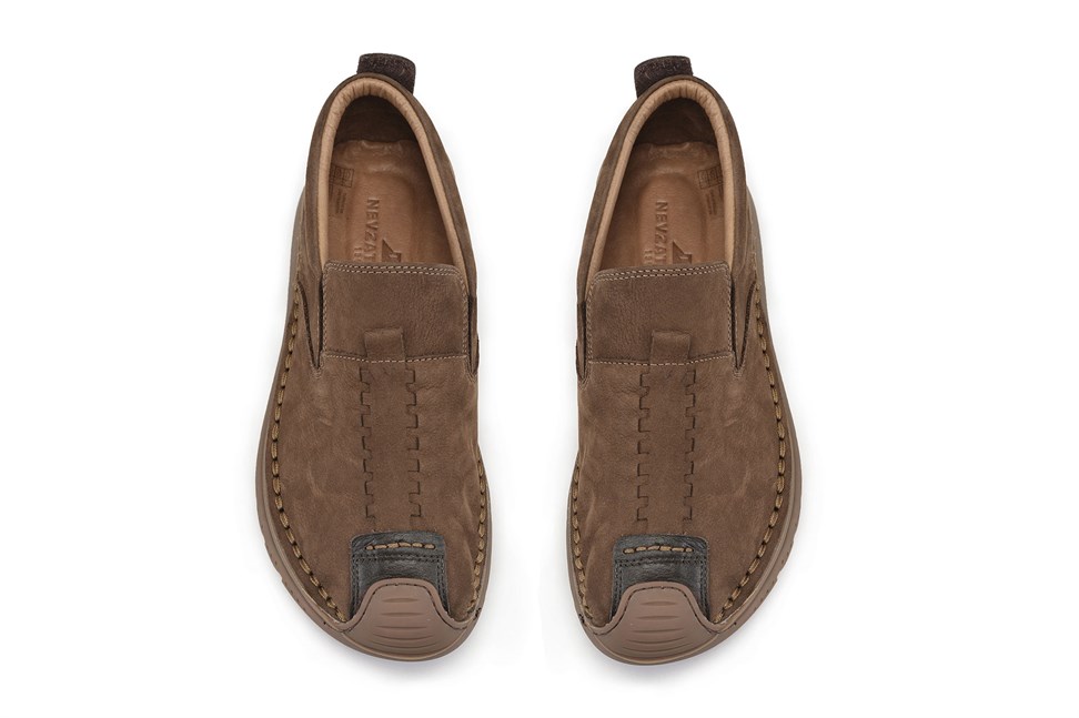 Hakiki Süet Taba Slip-On Ayakkabı