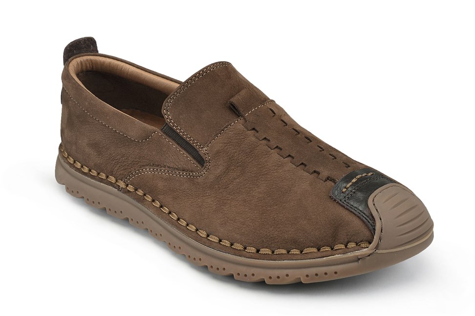 Hakiki Süet Taba Slip-On Ayakkabı