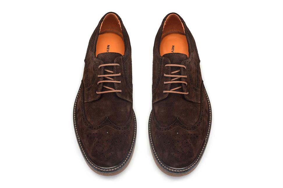 Süet Kahverengi Bağcıklı Derby Stil Erkek Ayakkabı