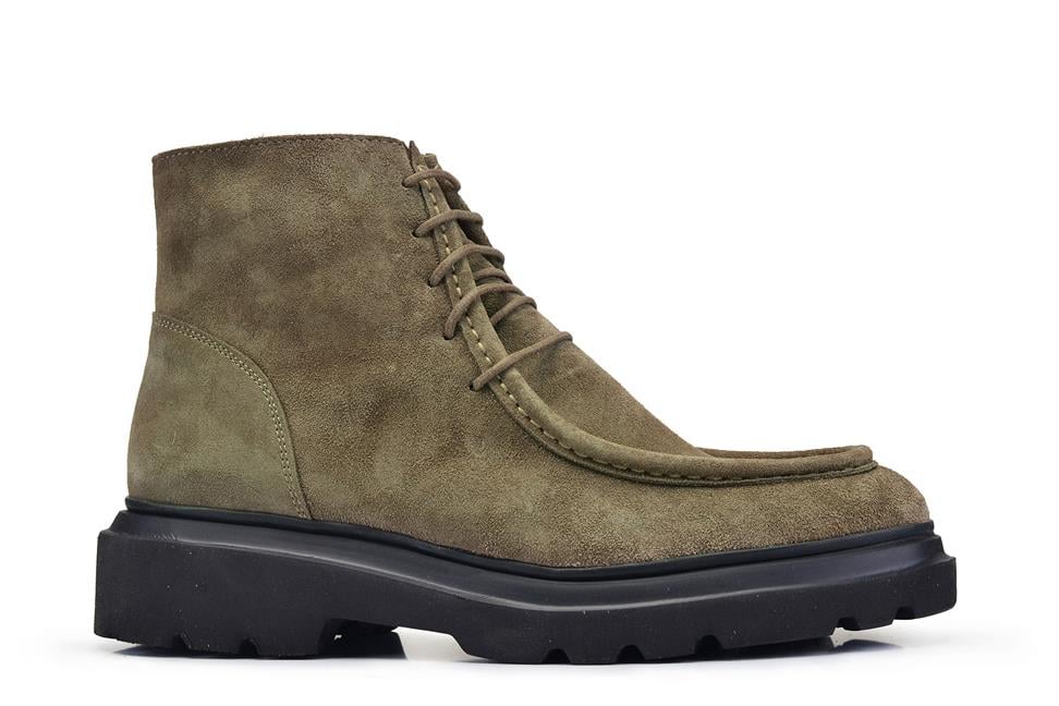 Vizon Süet Bağcıklı Fermuarlı Bot