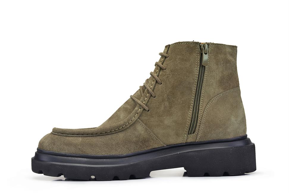 Vizon Süet Bağcıklı Fermuarlı Bot