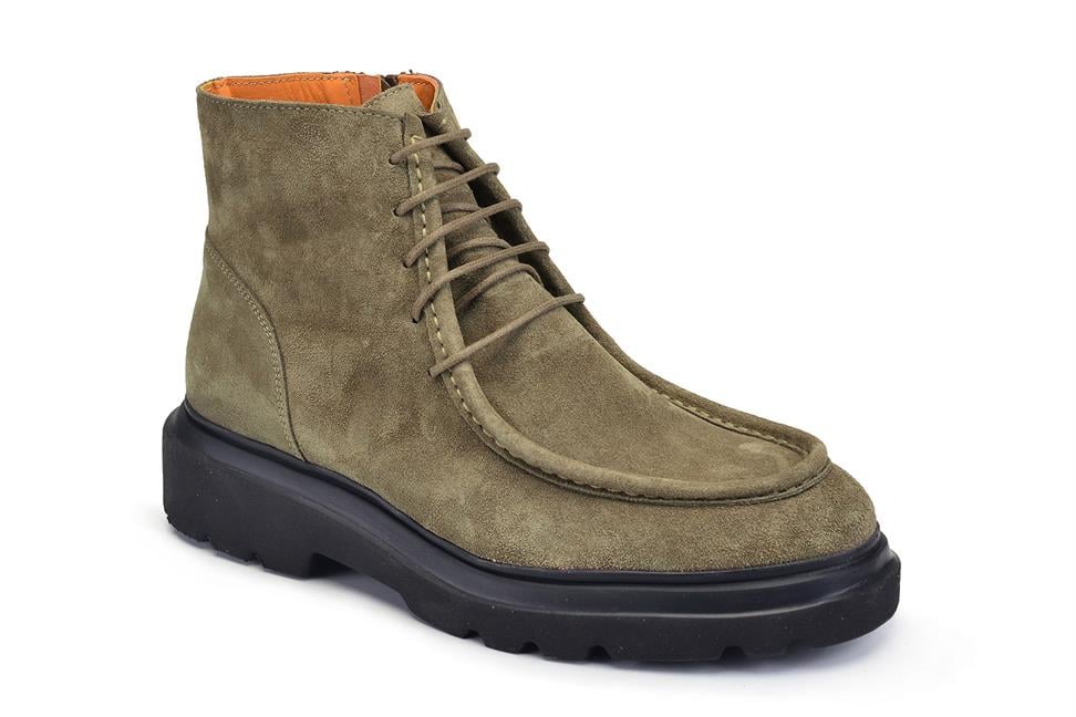 Vizon Süet Bağcıklı Fermuarlı Bot