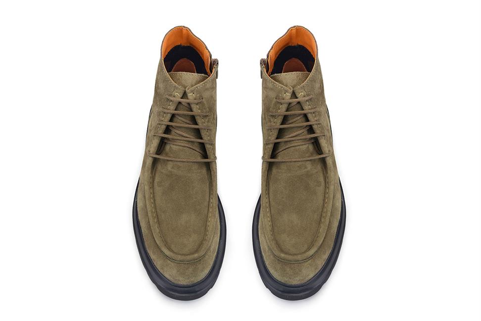 Vizon Süet Bağcıklı Fermuarlı Bot