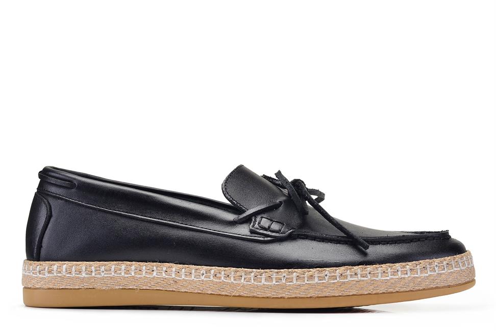 Siyah Bağcıksız Erkek Yazlık Ayakkabı