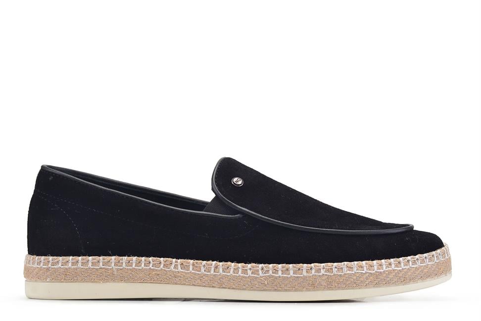 Siyah Süet Bağcıksız Erkek Yazlık Ayakkabı