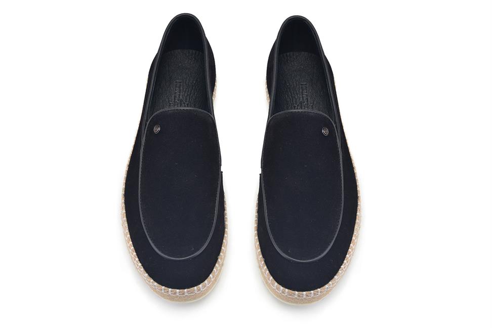 Siyah Süet Bağcıksız Erkek Yazlık Ayakkabı