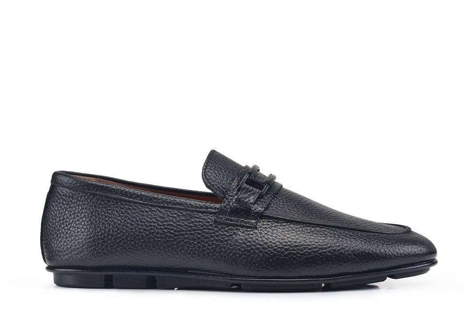 Siyah Tokalı Yazlık Loafer