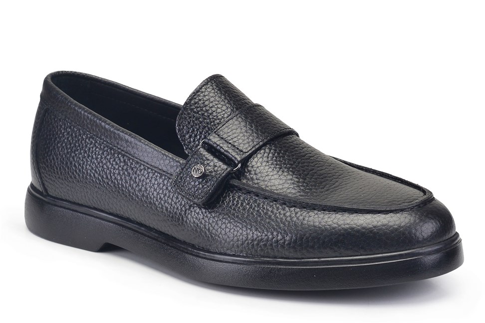 Siyah Tokalı Loafer Erkek Ayakkabı