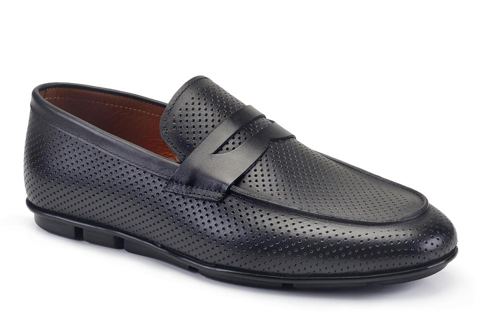 Siyah Bağcıksız Yazlık Erkek Ayakkabı