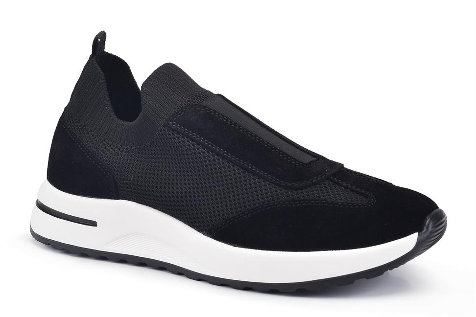 Siyah Triko Bağcıksız Erkek Ayakkabı 