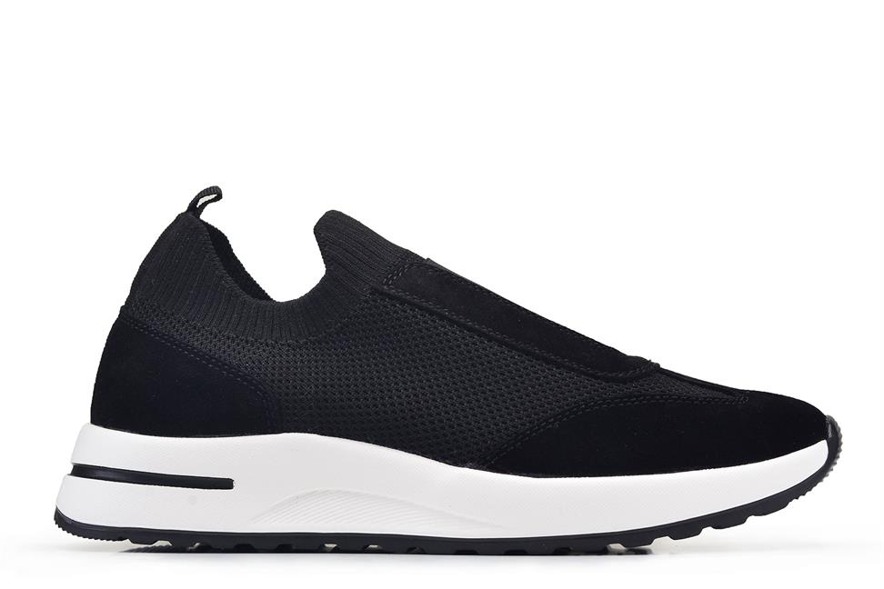 Siyah Triko Bağcıksız Erkek Ayakkabı 