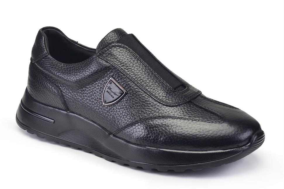Siyah Bağcıksız Günlük Erkek Ayakkabı