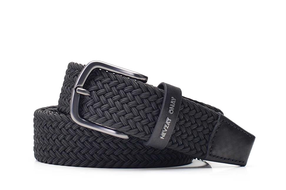 Siyah Tekstil Örgü Kemer