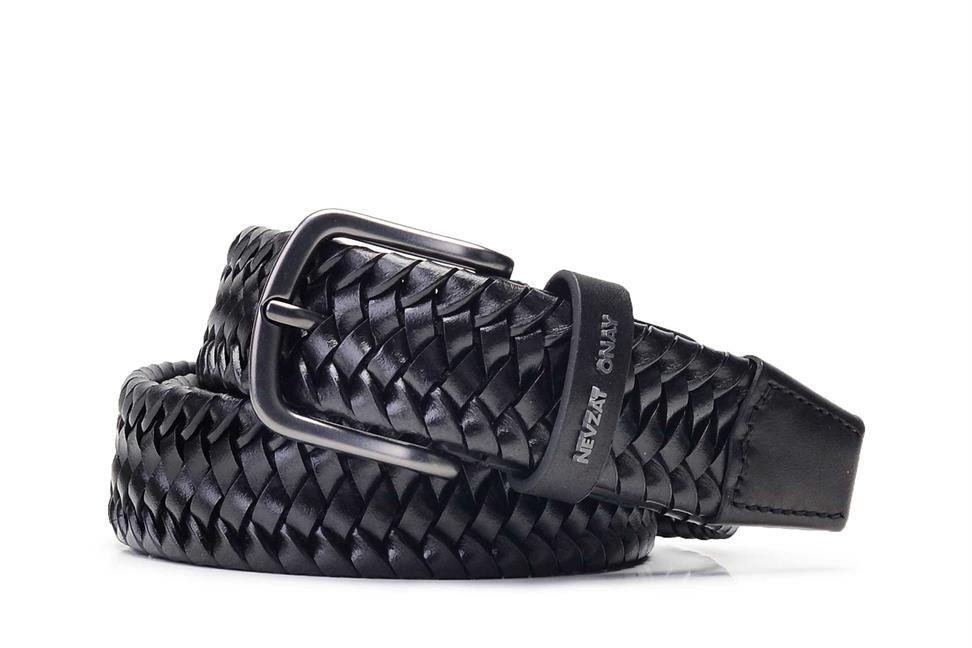 Siyah Kalın Örgü Kemer