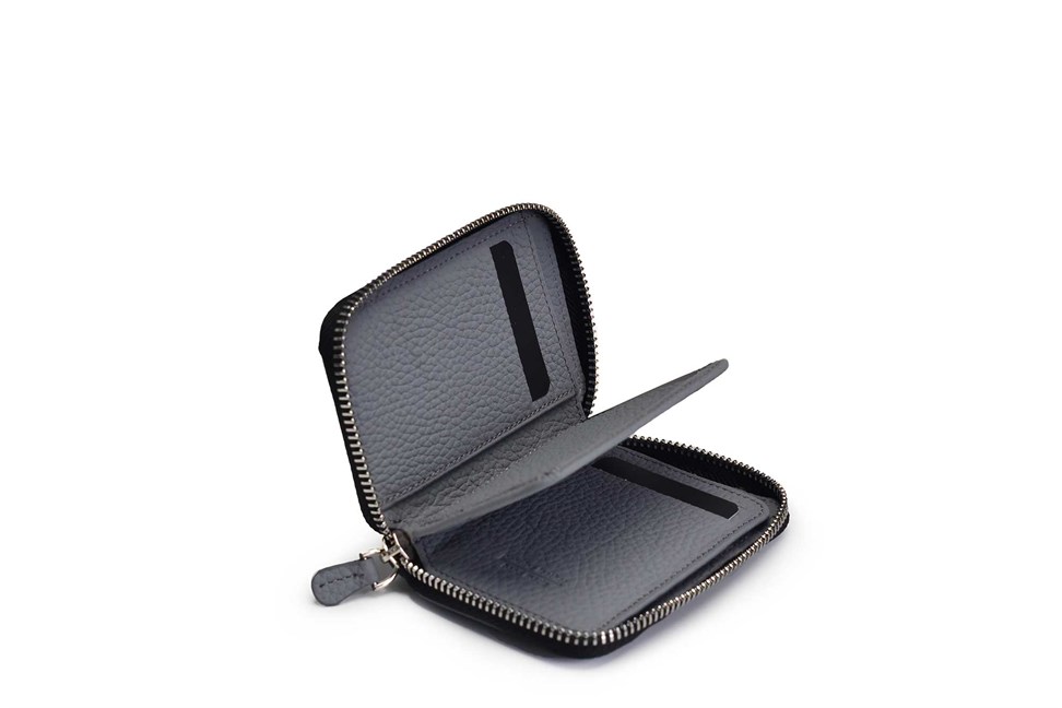 Hakiki Deri Gri Kartlık