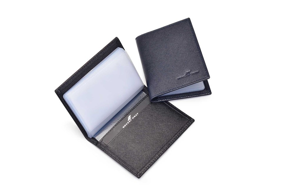 Hakiki Deri Lacivert Kartlık