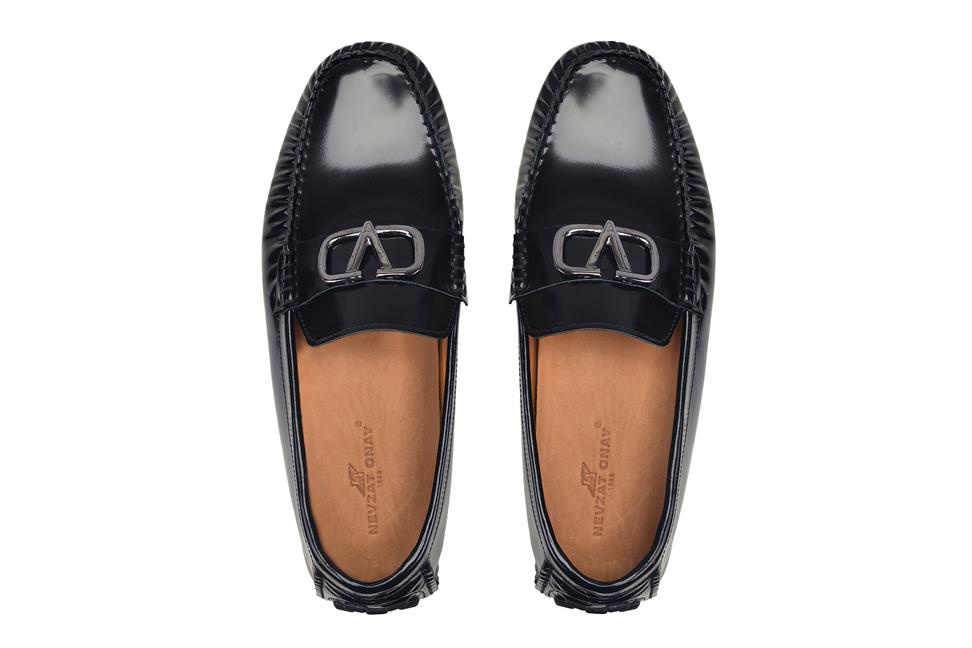 Siyah Açma Loafer Yazlık Erkek Ayakkabı -62391-