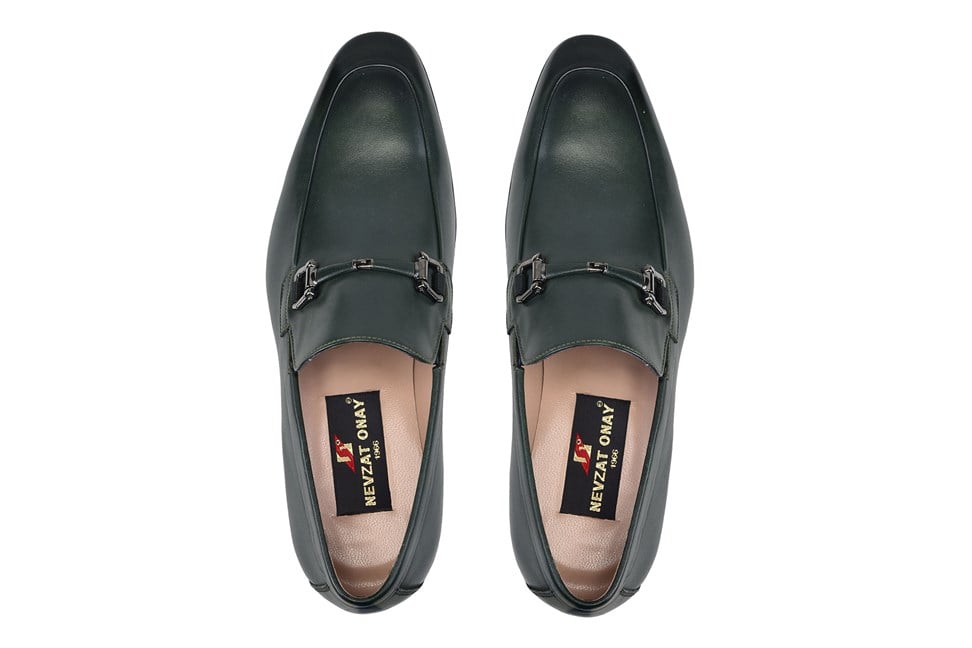 Yeşil Klasik Kösele Erkek Loafer Ayakkabı