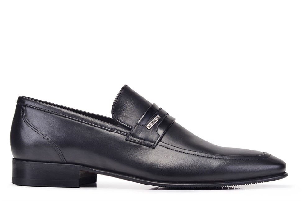 Nevzat Onay Siyah Klasik Loafer Kösele Erkek Ayakkabı -12370-. 1