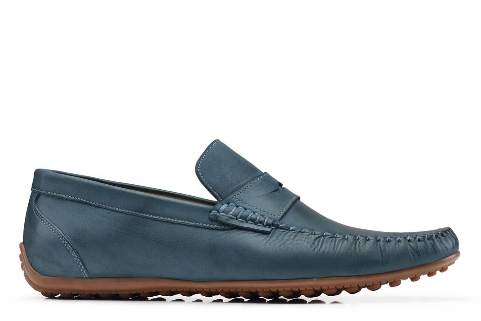 Nubuk Mavi Yazlık Loafer Erkek Ayakkabı -22921-