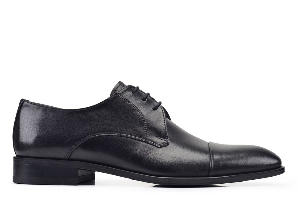 Nevzat Onay Siyah Klasik Bağcıklı Pençeli Kösele Erkek Ayakkabı -50862-. 1