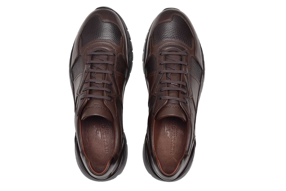 Kahverengi Erkek Sneaker Ayakkabı - Hakiki Deri | Nevzat Onay