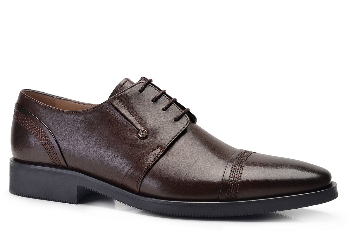 Hakiki Deri Kahverengi Klasik Bağcıklı Erkek Ayakkabı