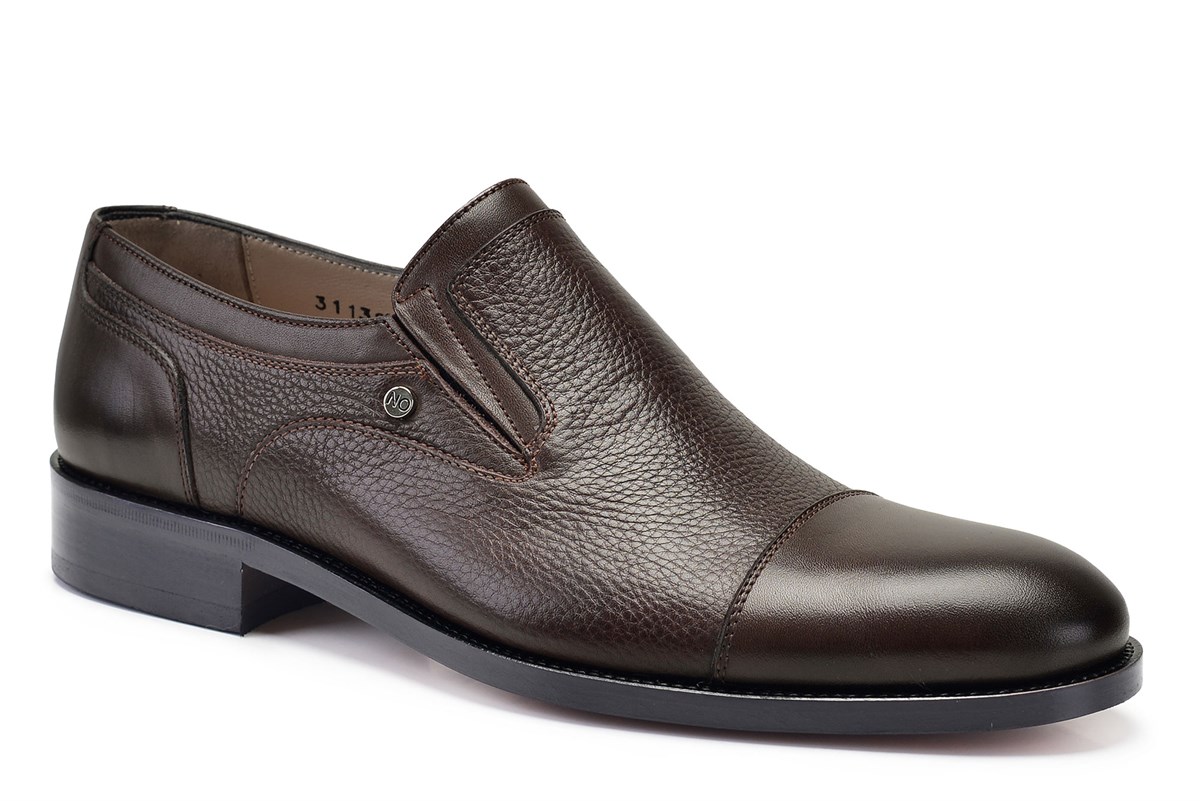 Kahverengi Klasik Bağcıklı Kösele Erkek Ayakkabı