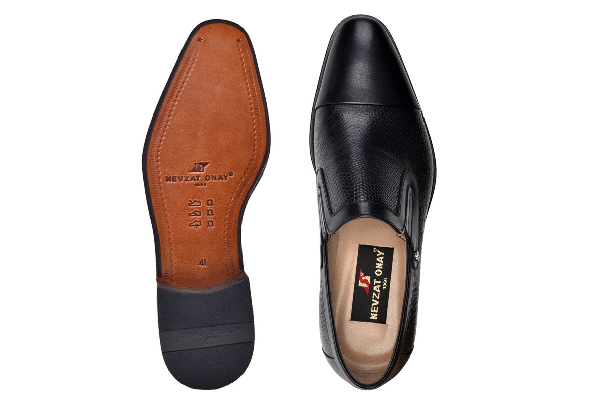 Siyah Loafer Kösele Erkek Klasik Ayakkabı - Nevzat Onay
