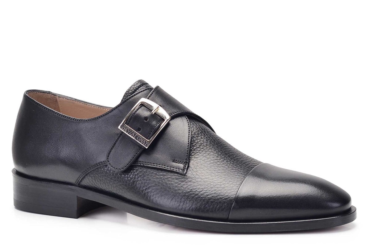 Hakiki Deri Siyah Klasik Loafer Kösele Erkek Ayakkabı