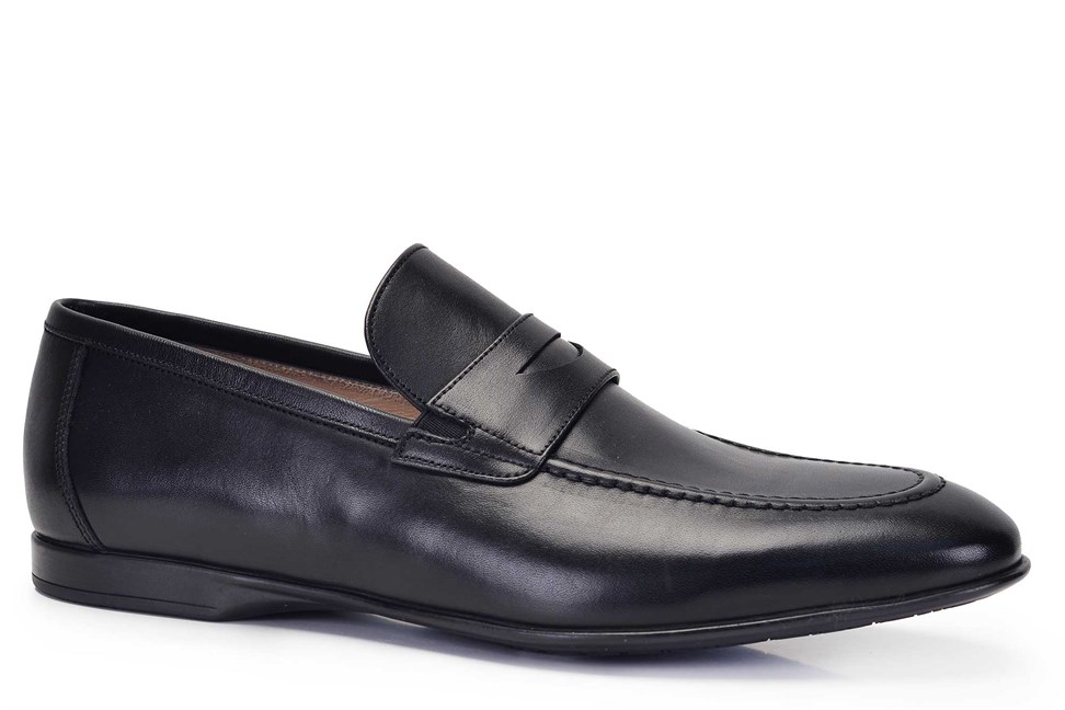 Hakiki Deri Siyah Günlük Loafer Erkek Ayakkabı