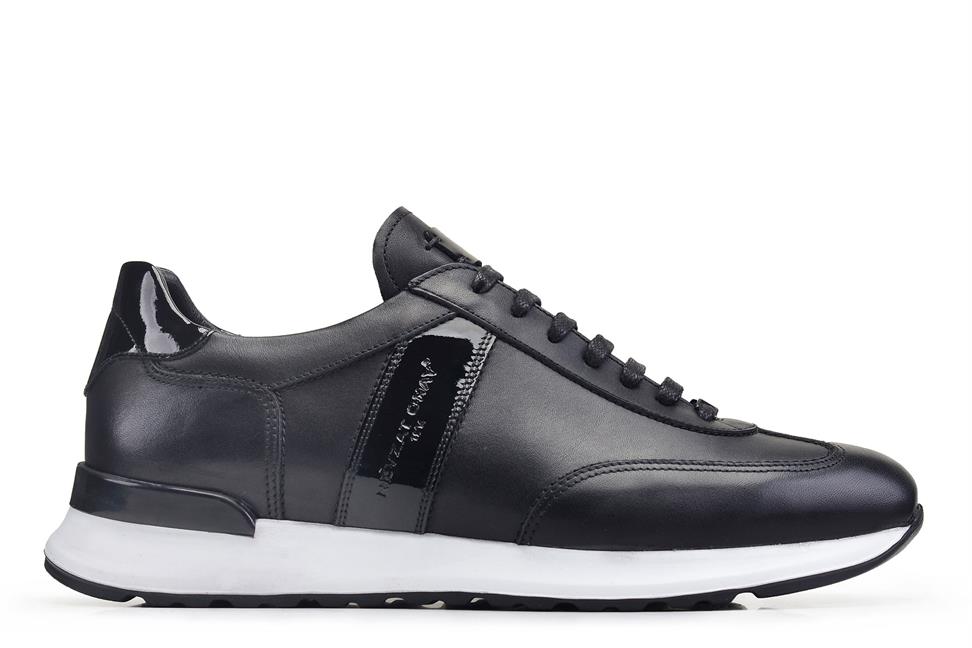 Siyah Bağcıklı Sneaker -02132- - Nevzat Onay