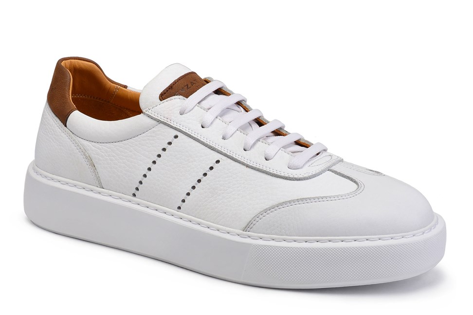 Beyaz Bağcıklı Sneaker Erkek Ayakkabı -12431-