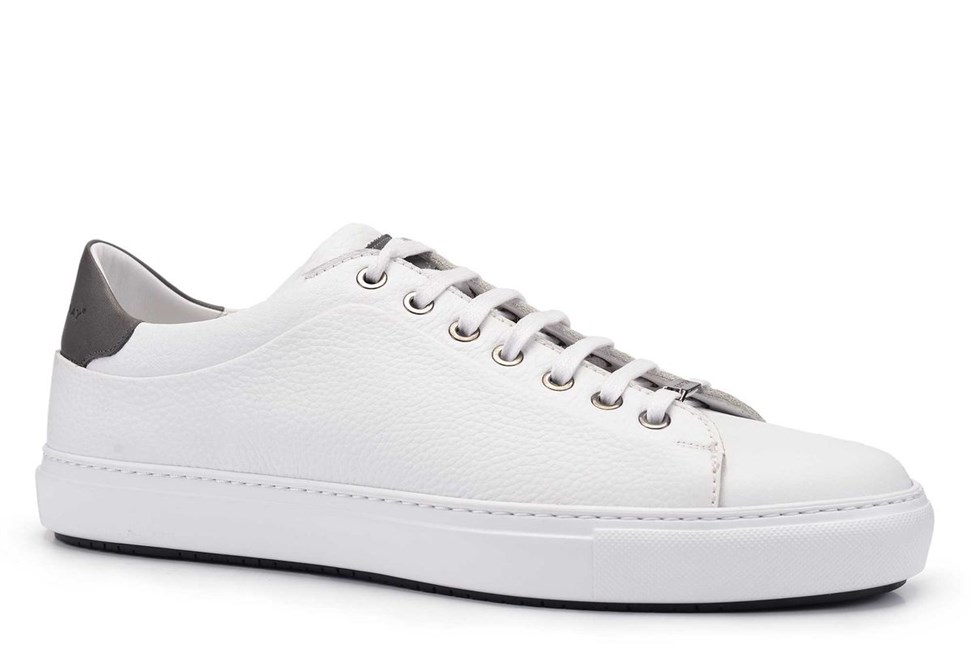 Hakiki Deri Beyaz Sneaker Erkek Ayakkabı -11195-
