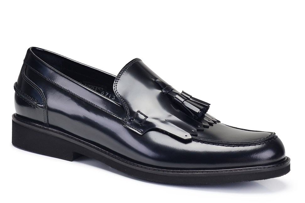 Hakiki Deri Siyah Günlük Loafer Erkek Ayakkabı -11010-