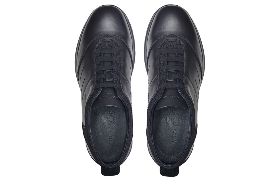 Hakiki Deri Siyah Sneaker Erkek Ayakkabı -11873-
