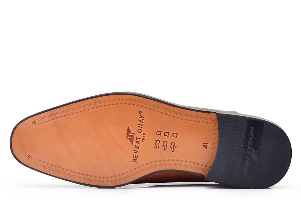 Kahverengi Klasik Bağcıksız Kösele Erkek Ayakkabı -12235-