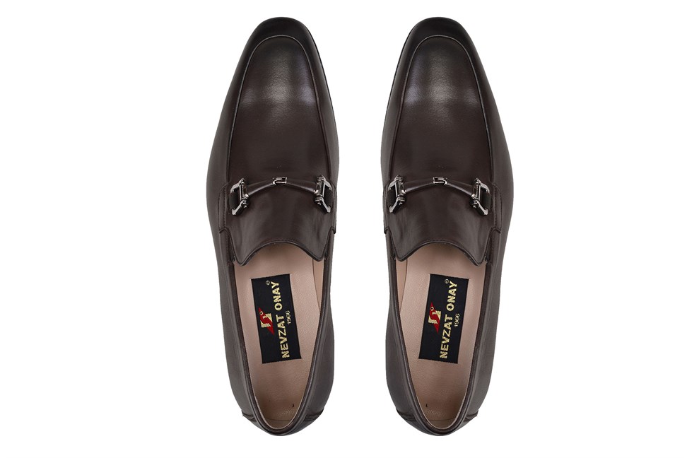 Kahverengi Klasik Loafer Kösele Erkek Ayakkabı -10785-