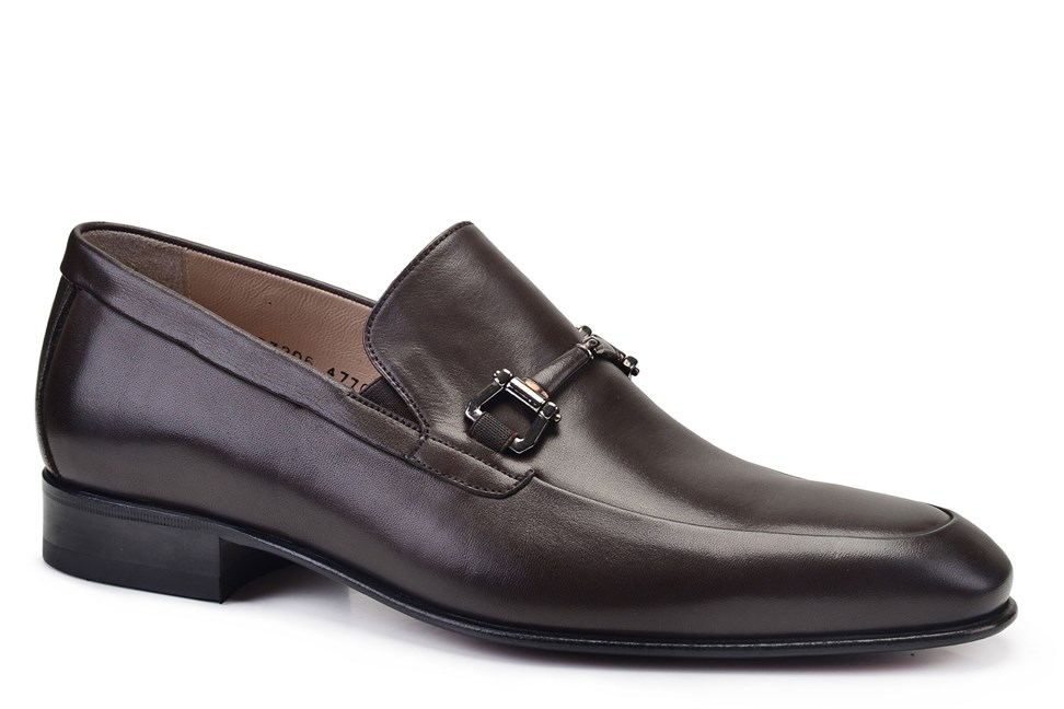 Kahverengi Klasik Loafer Kösele Erkek Ayakkabı -10785-