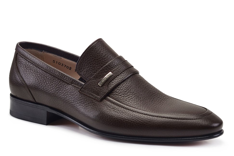 Kahverengi Klasik Loafer Kösele Erkek Ayakkabı -7000-
