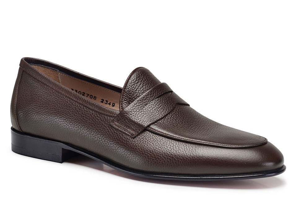 Kahverengi Klasik Loafer Kösele Erkek Ayakkabı -10818-