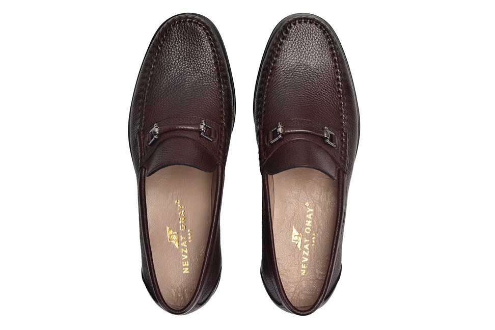 Kahverengi Klasik Loafer Kösele Erkek Ayakkabı -11674-