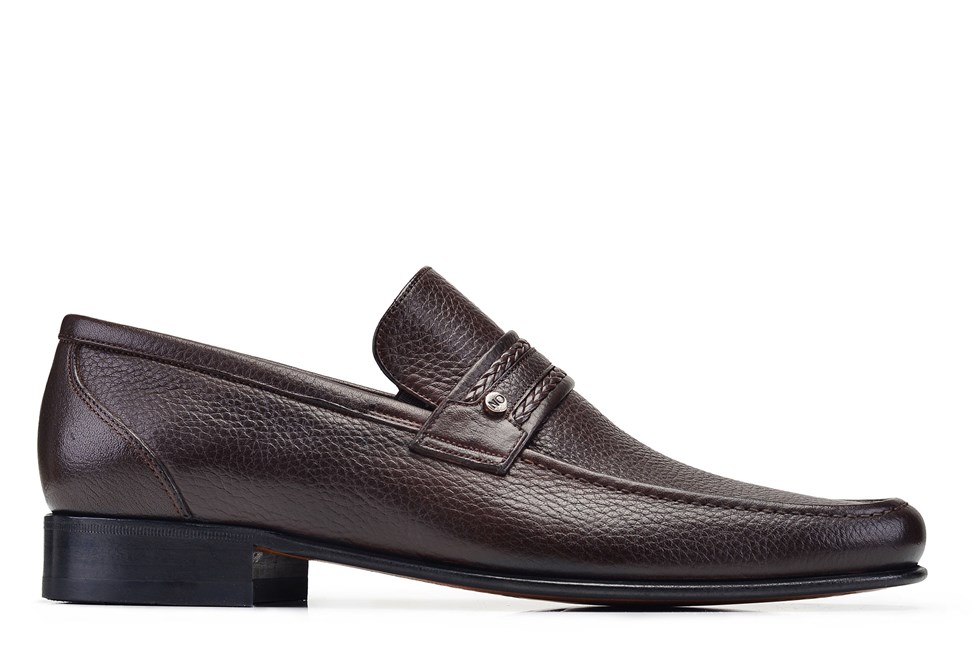 Kahverengi Klasik Loafer Kösele Erkek Ayakkabı -7005-