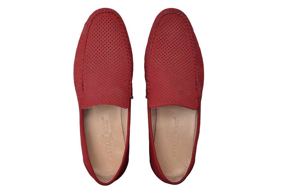 Kırmızı Günlük Loafer Yazlık Erkek Ayakkabı -11573-