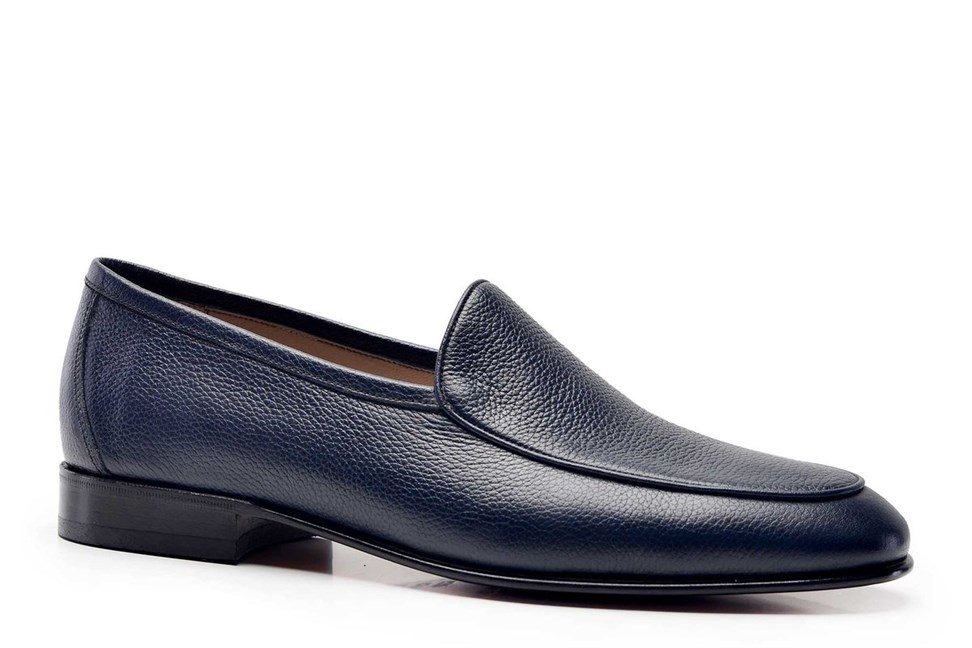 Lacivert Klasik Loafer Kösele Erkek Ayakkabı -10820-